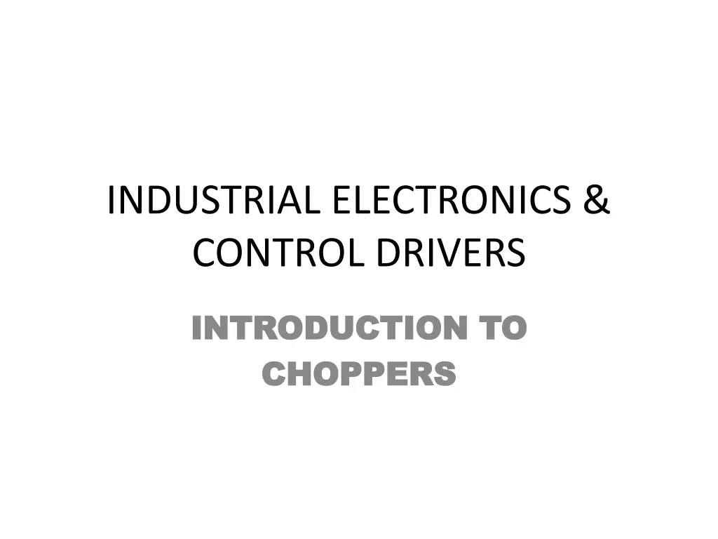 industrial electronics control drivers