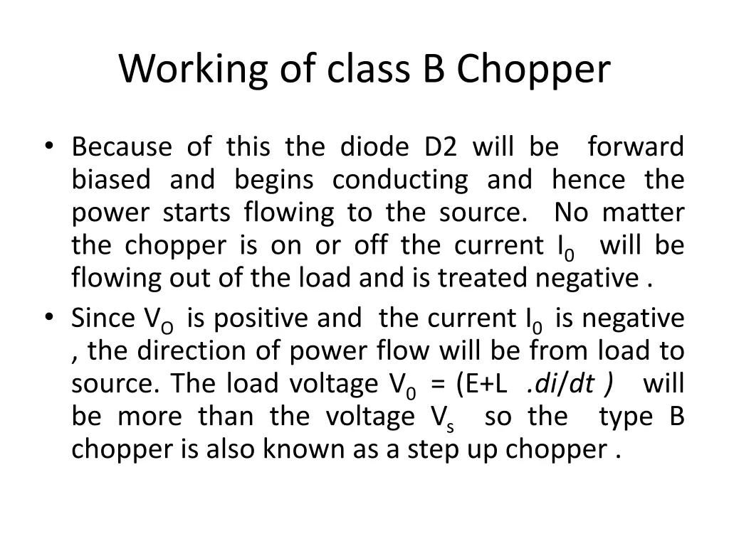working of class b chopper 1