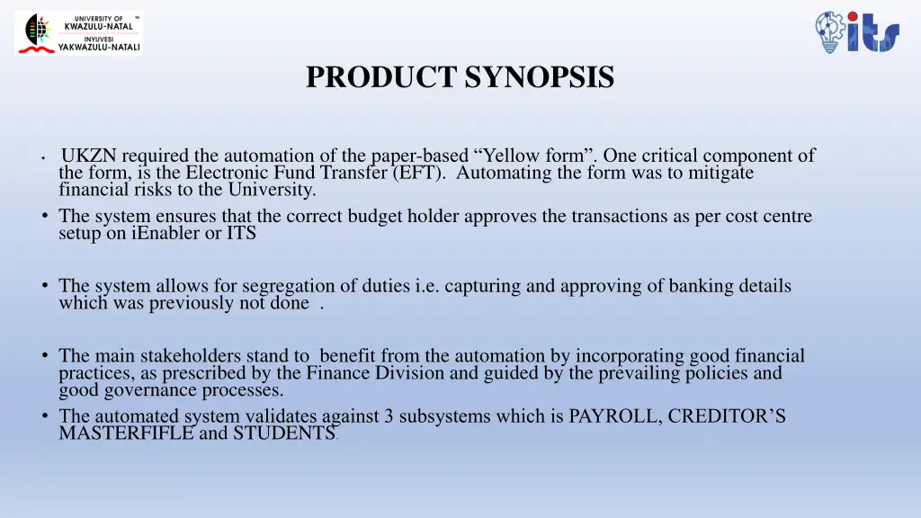 product synopsis