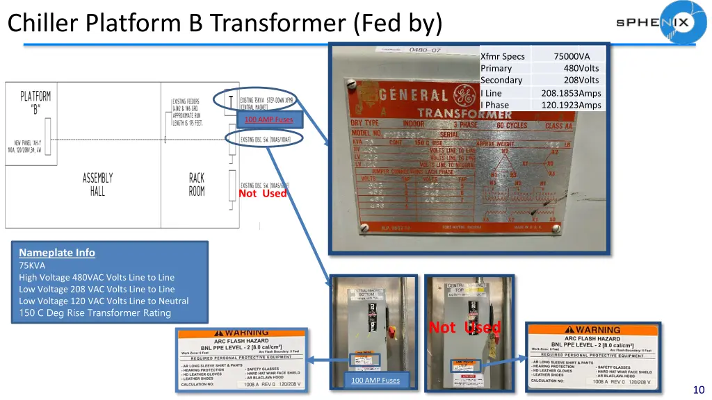 chiller platform b transformer fed by