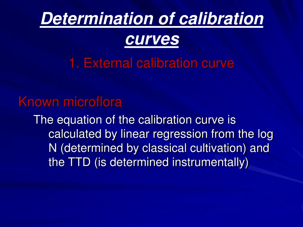 determination of calibration curves 1 external
