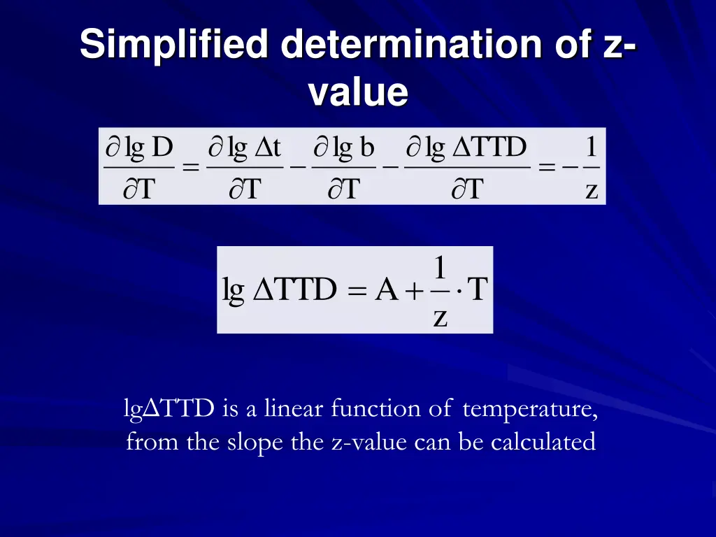 simplified determination of z value lg t t
