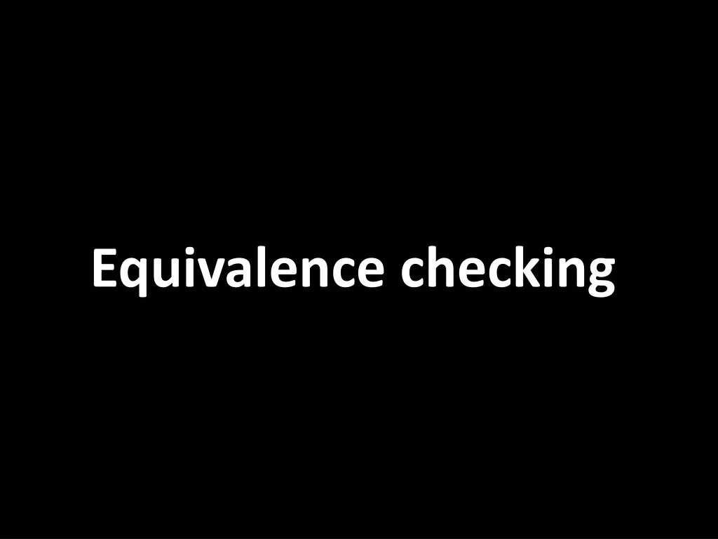 equivalence checking