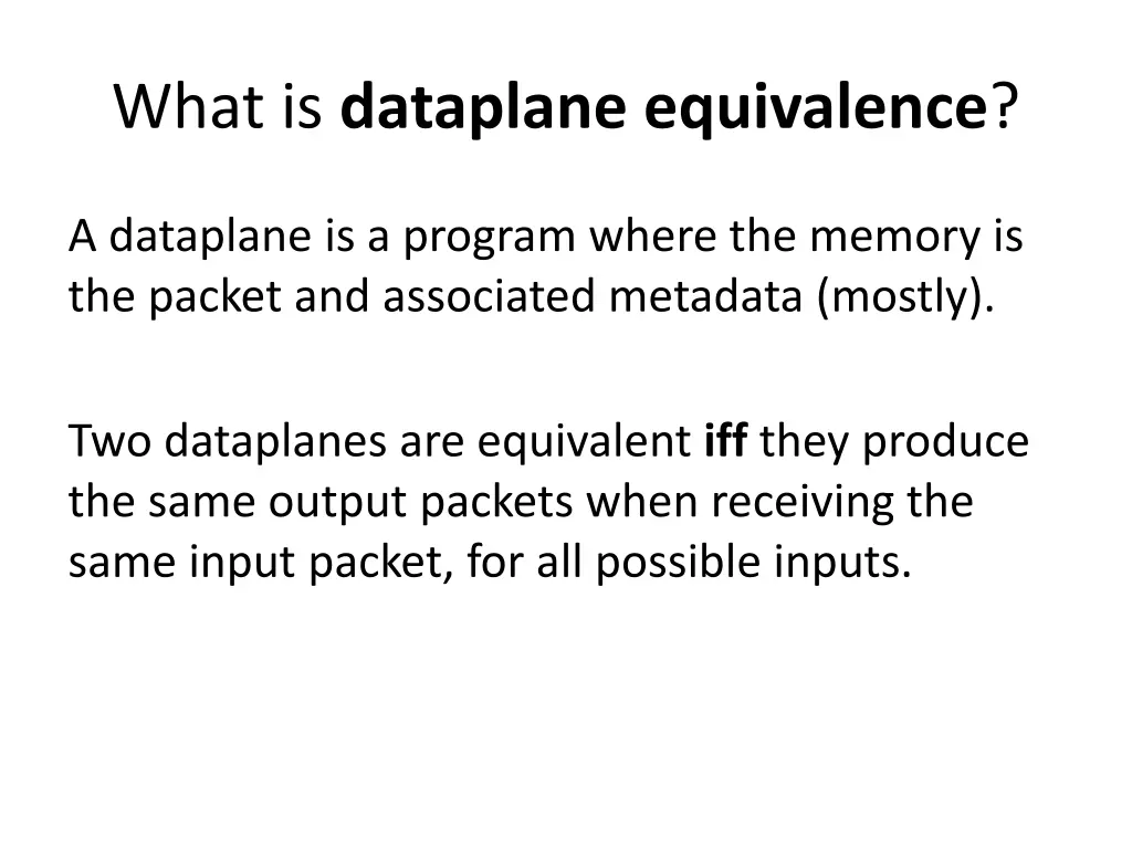 what is dataplane equivalence