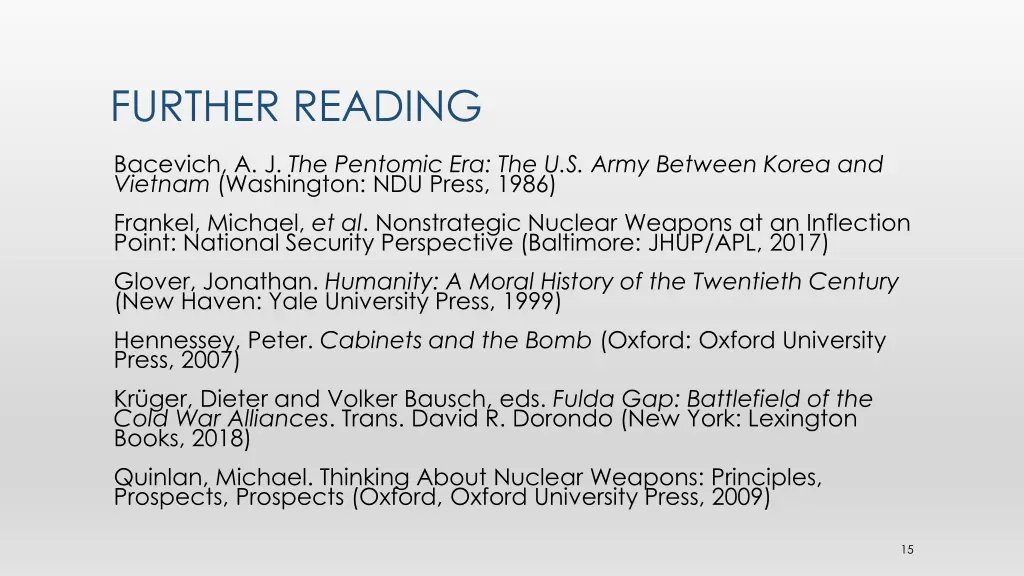further reading