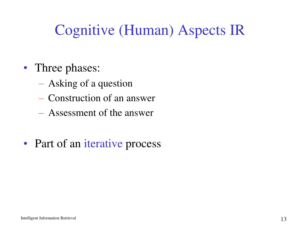 cognitive human aspects ir 1