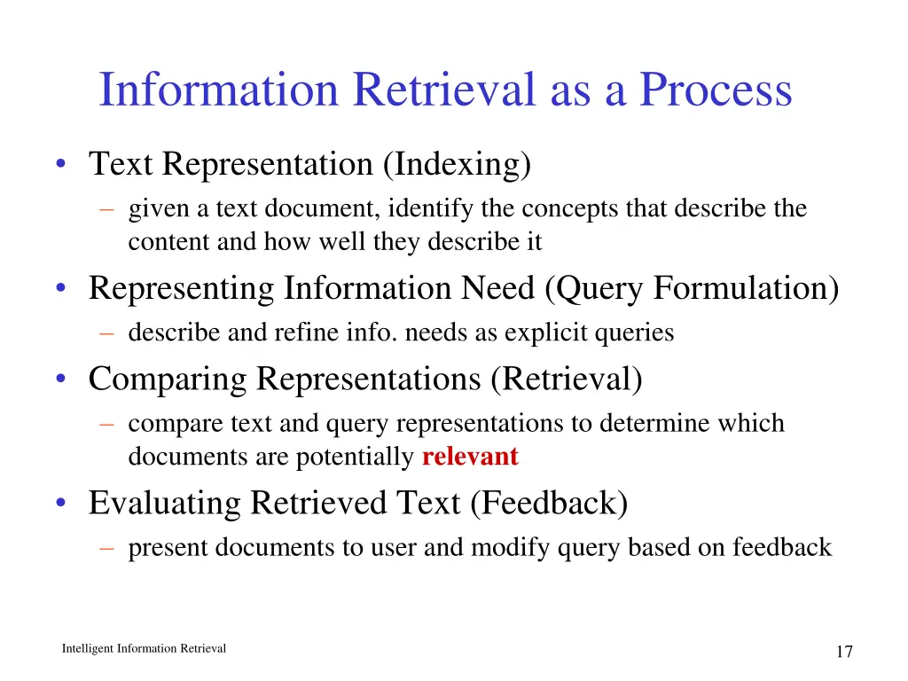 information retrieval as a process