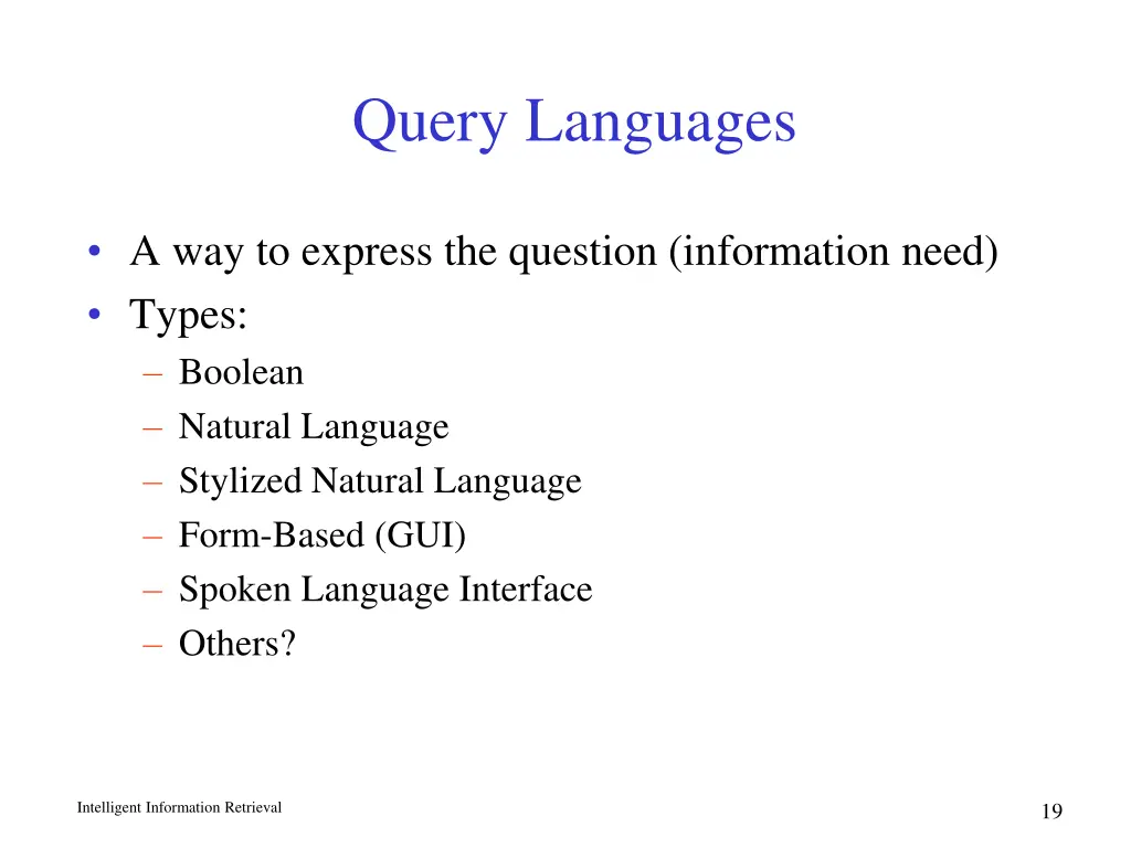 query languages