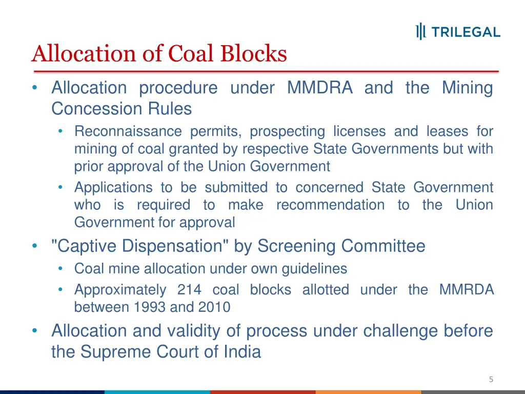 allocation of coal blocks