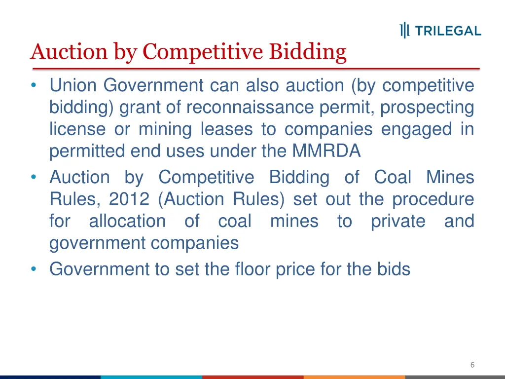 auction by competitive bidding