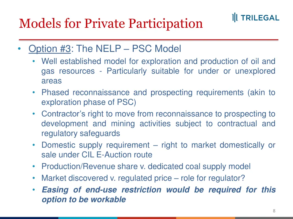 models for private participation 1
