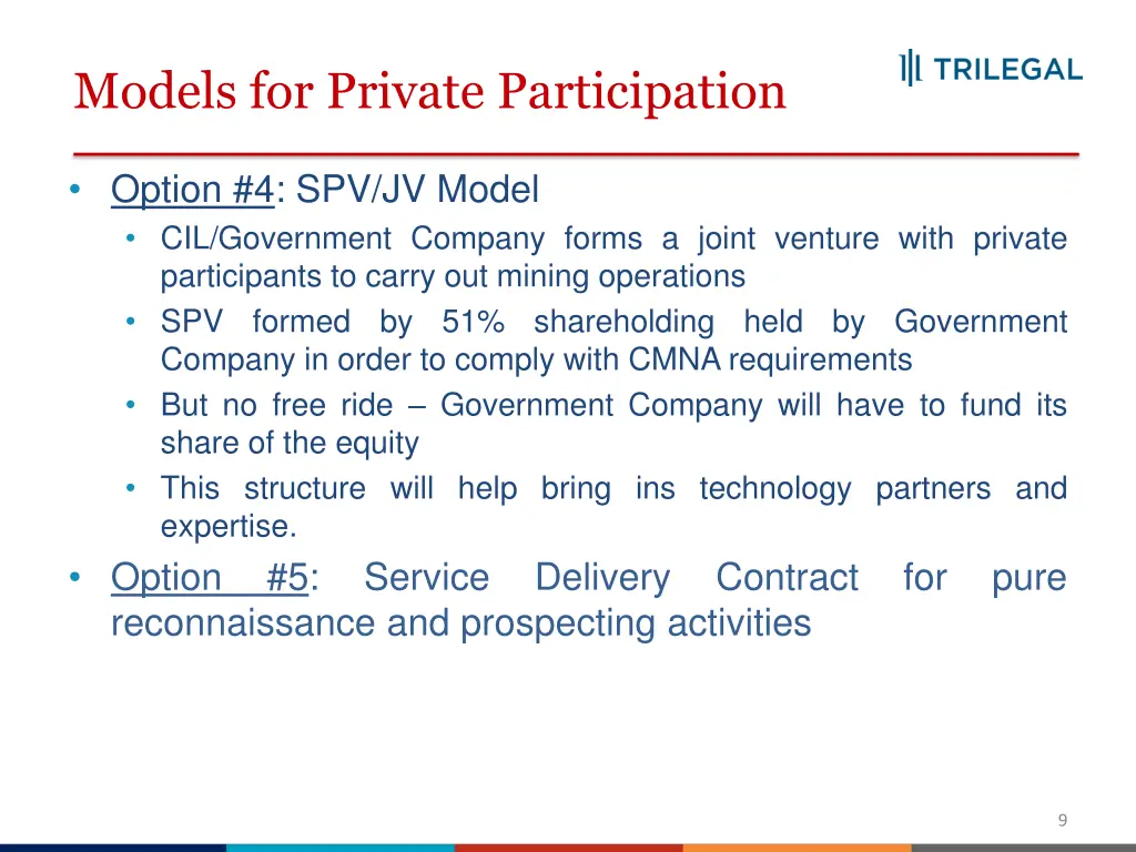 models for private participation 2
