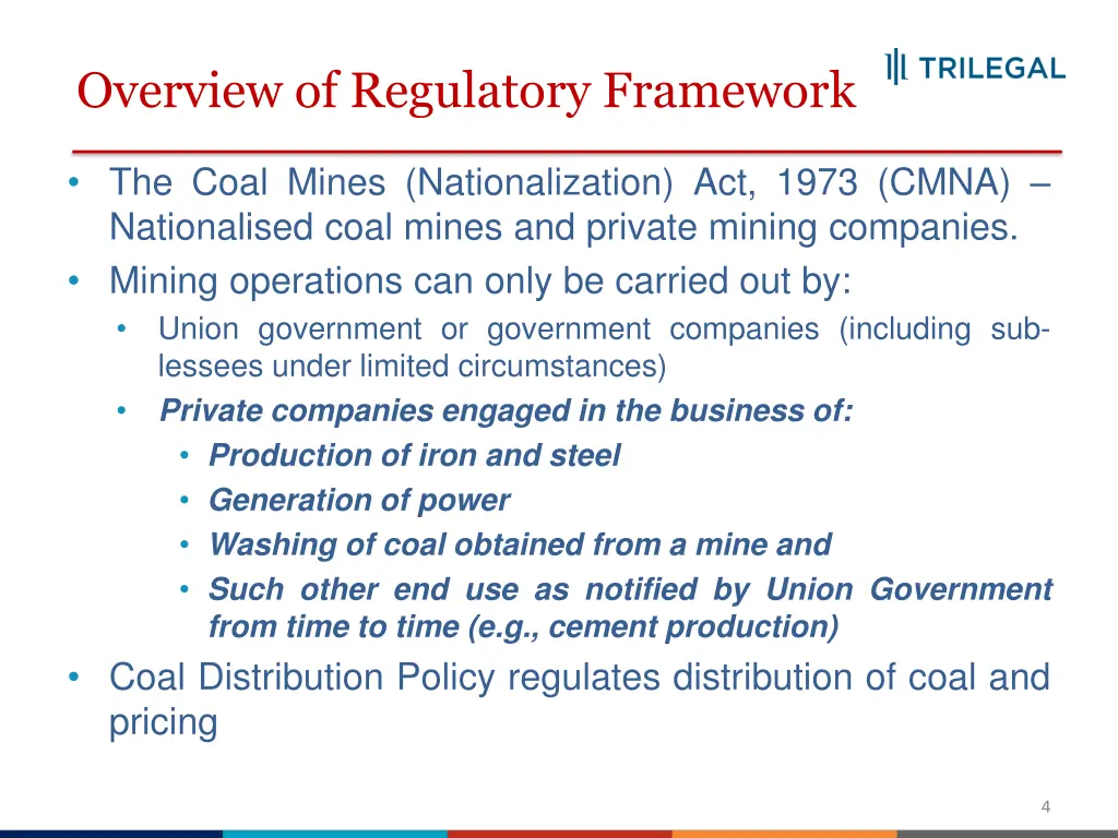 overview of regulatory framework 1