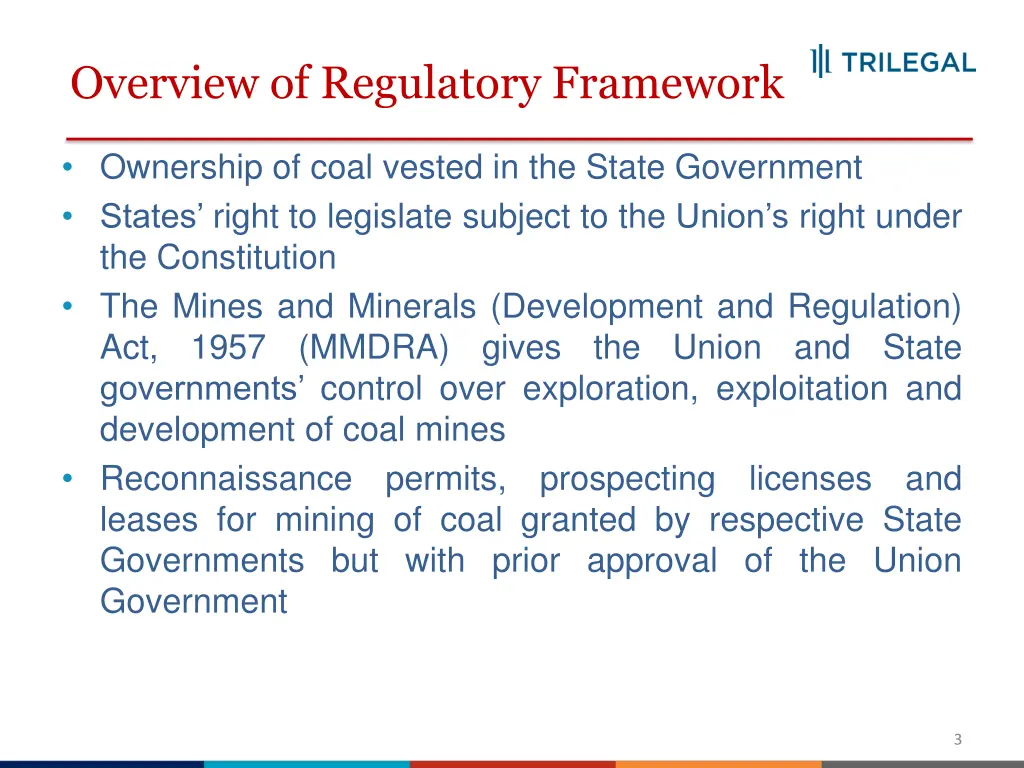 overview of regulatory framework