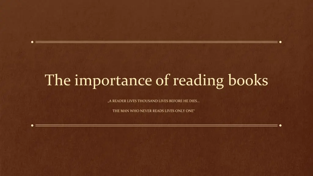 the importance of reading books