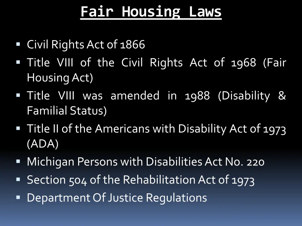 fair housing laws