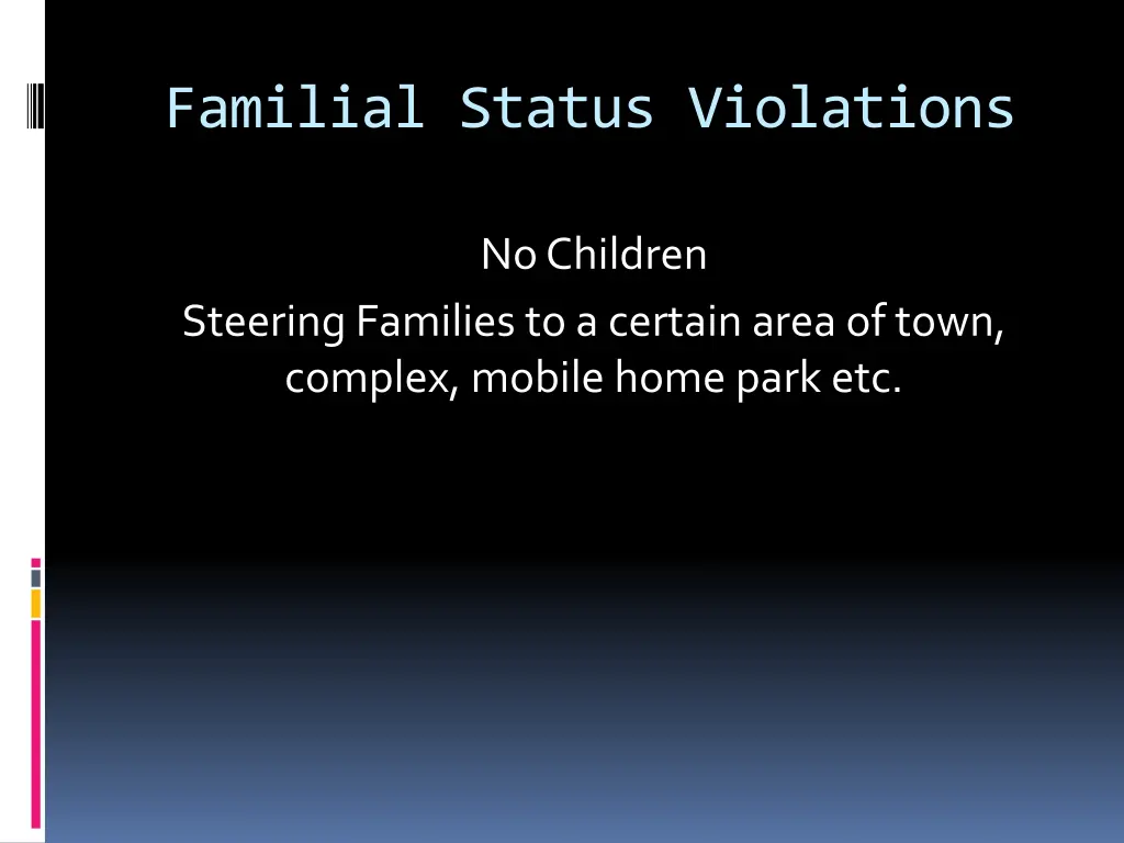 familial status violations