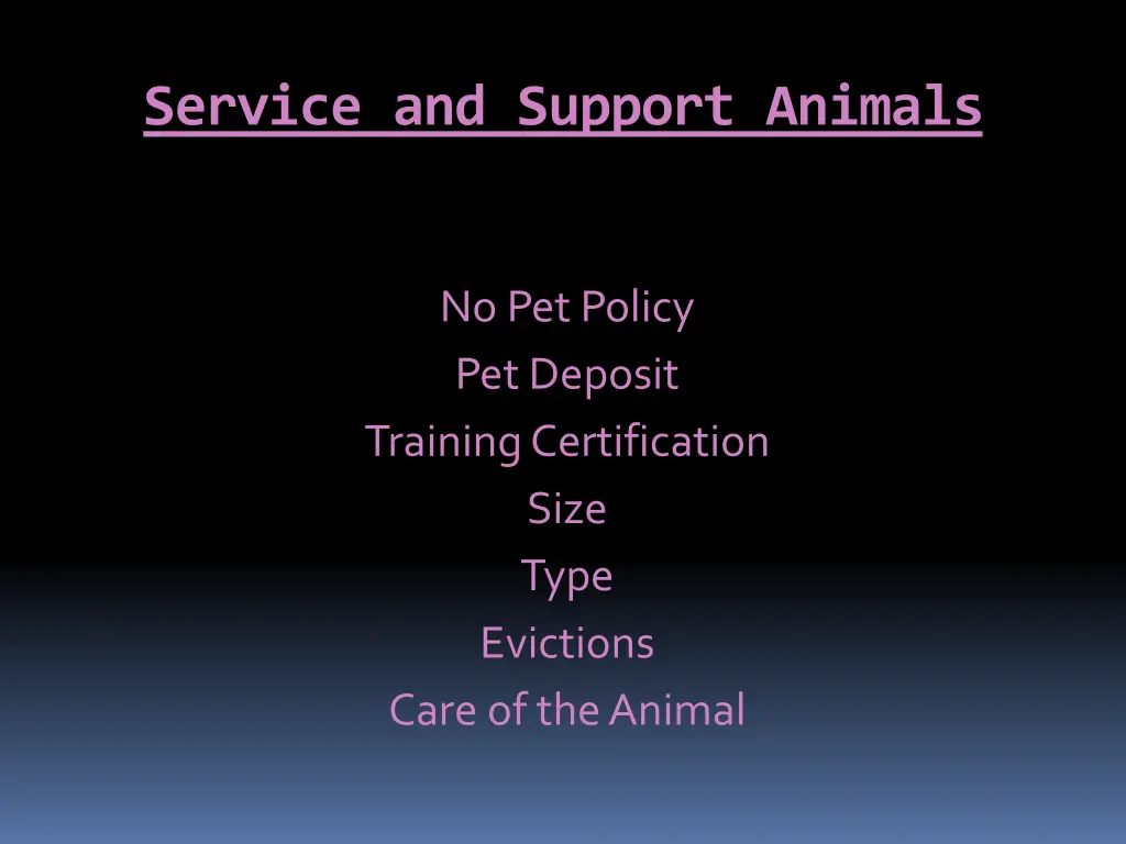 service and support animals