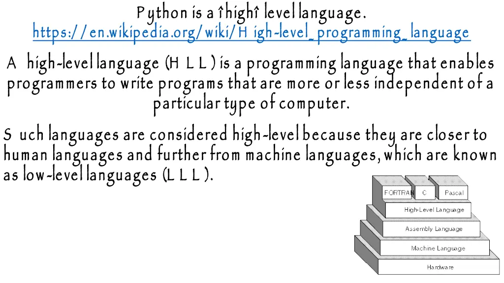 p ython is a high level language https