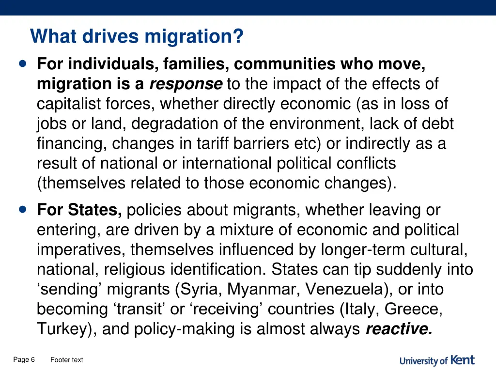 what drives migration for individuals families