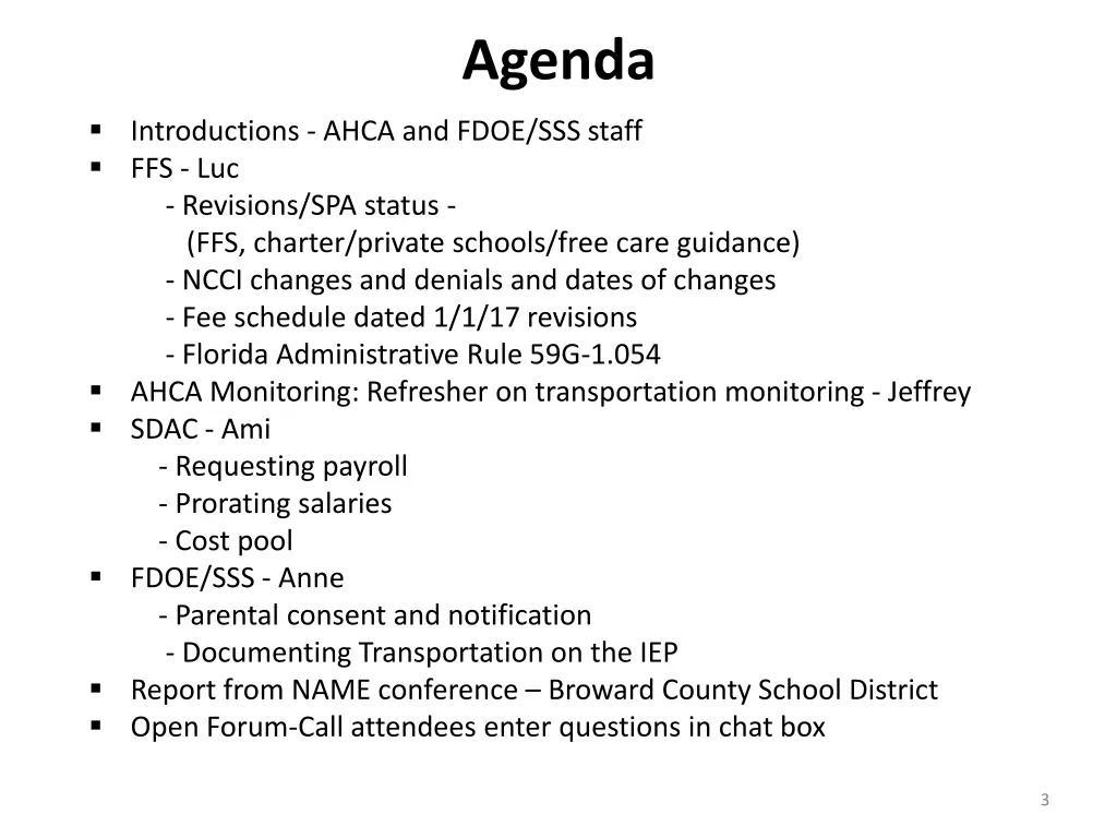 agenda