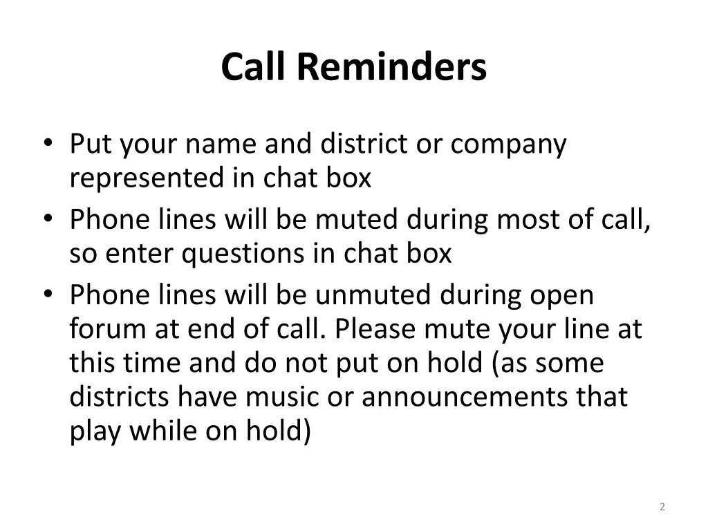 call reminders