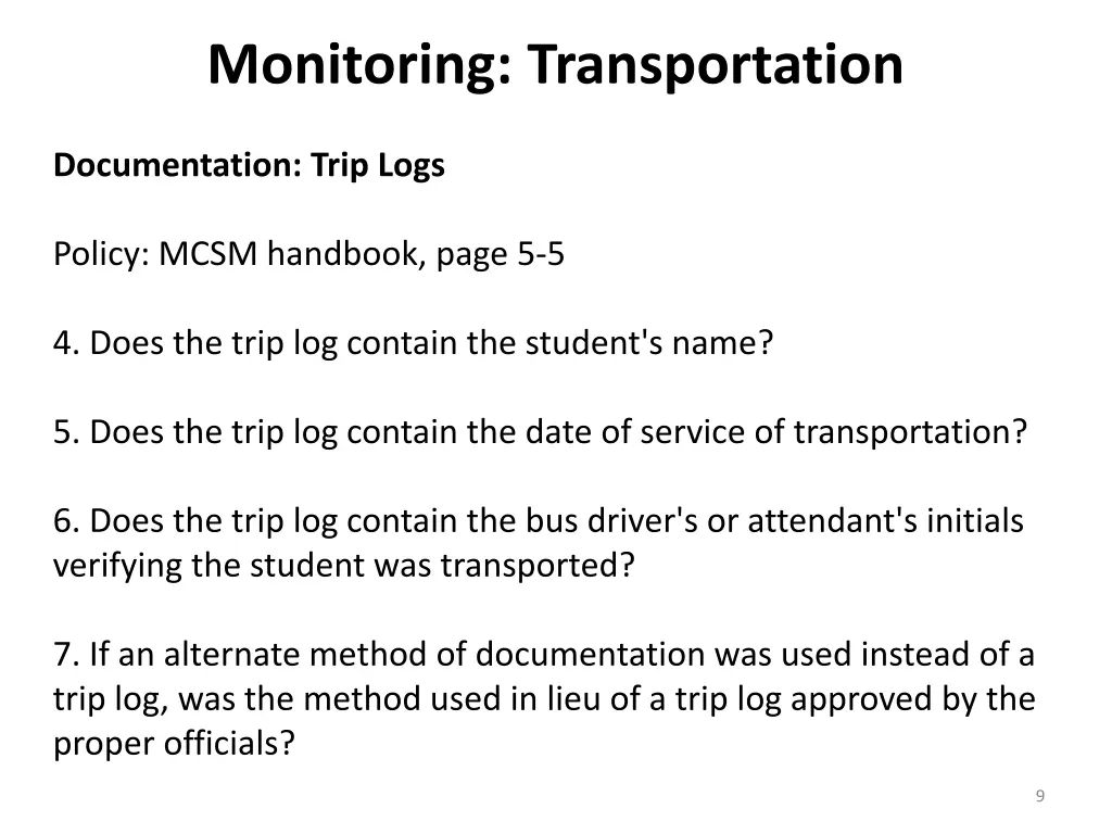 monitoring transportation 2