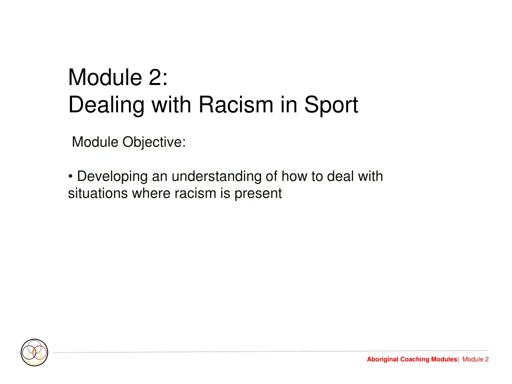module 2 dealing with racism in sport