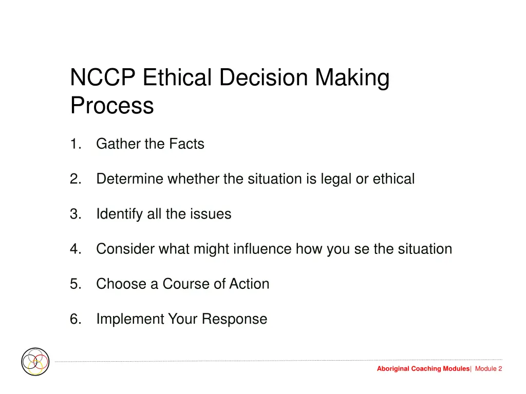 nccp ethical decision making process