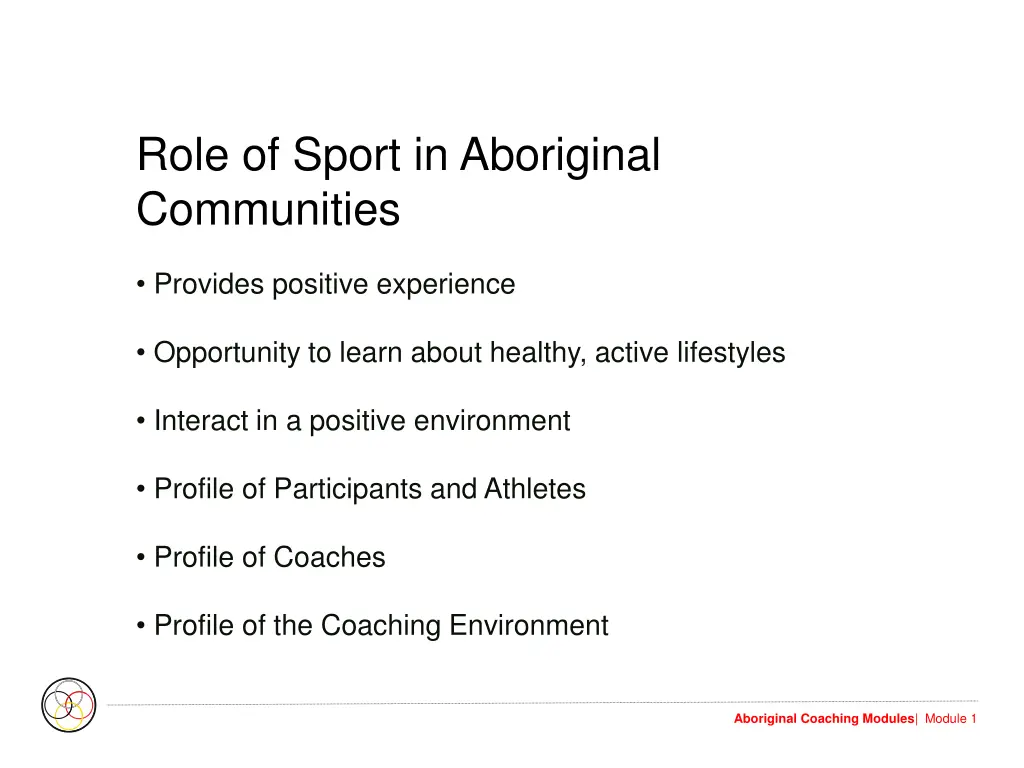 role of sport in aboriginal communities