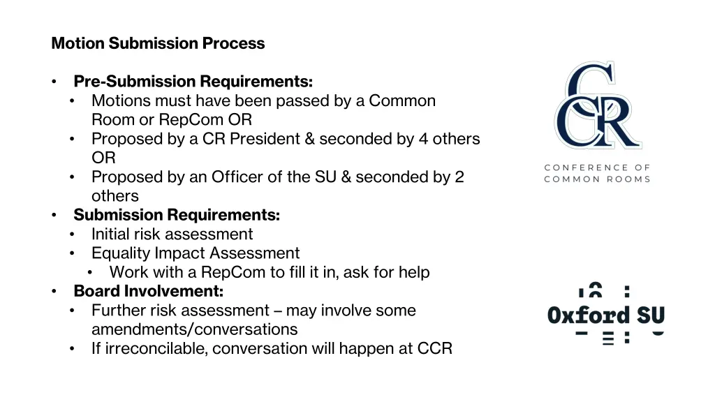 motion submission process