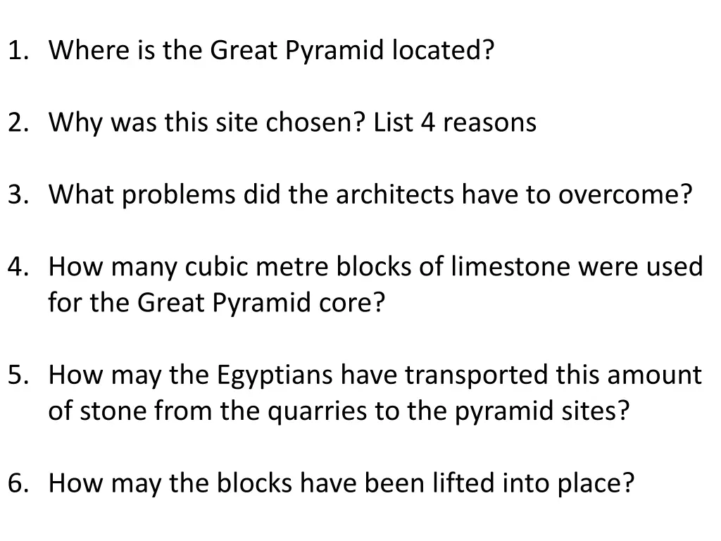 1 where is the great pyramid located