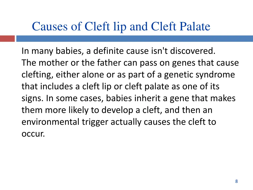 causes of cleft lip and cleft palate 1