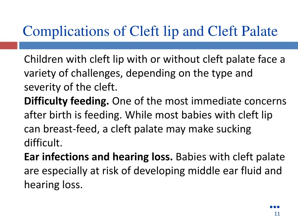 complications of cleft lip and cleft palate