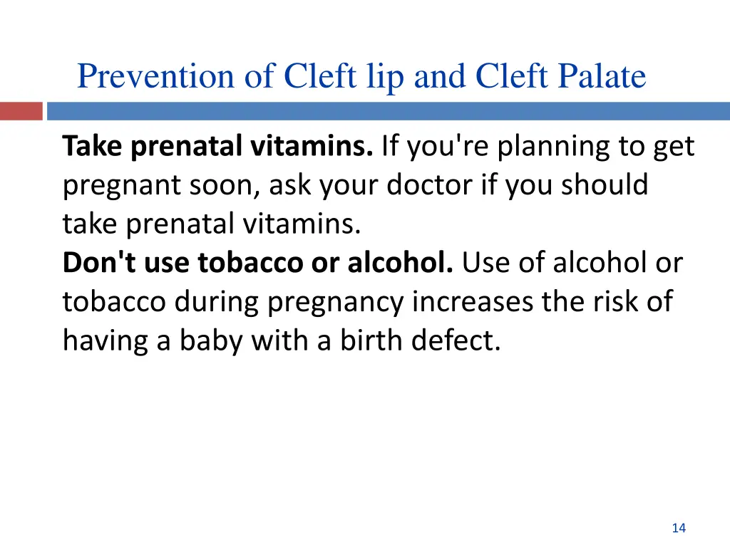 prevention of cleft lip and cleft palate 1