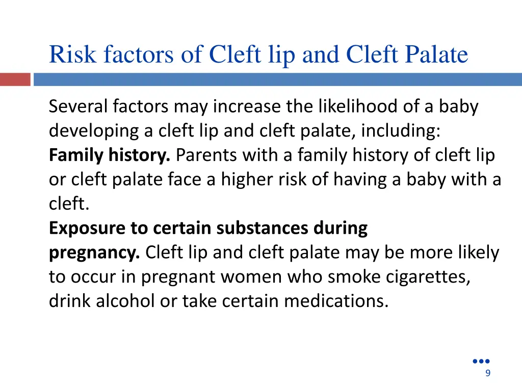 risk factors of cleft lip and cleft palate