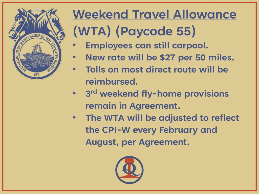 weekend travel allowance wta paycode 55 employees