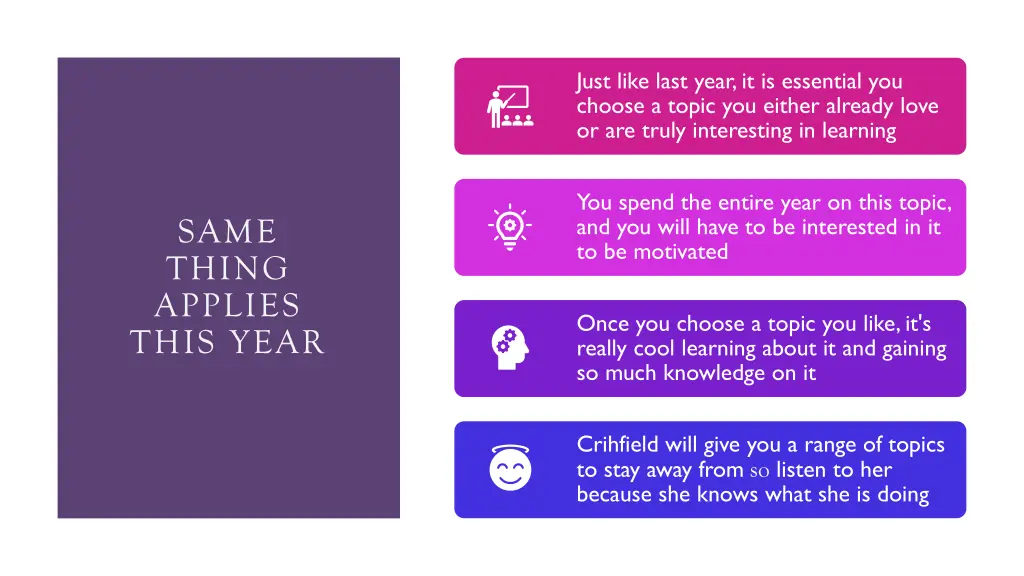 just like last year it is essential you choose