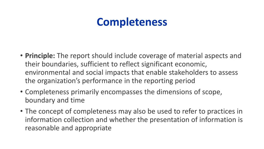 completeness