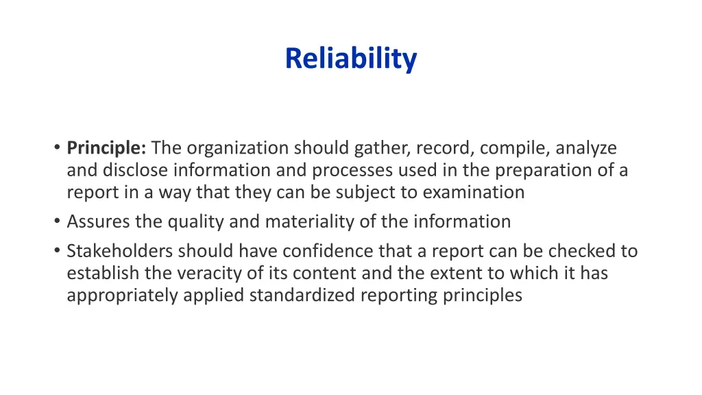 reliability