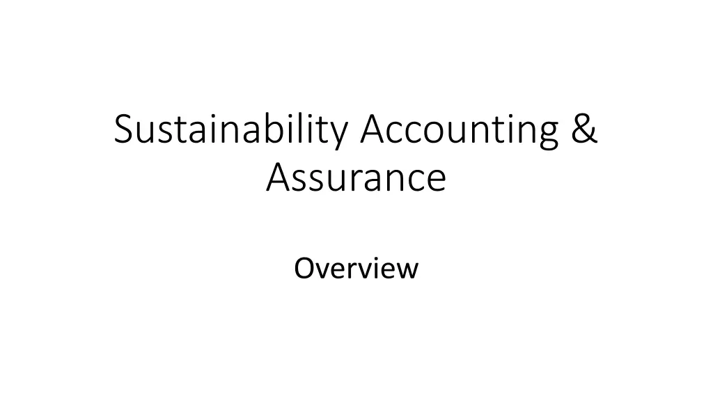 sustainability accounting assurance