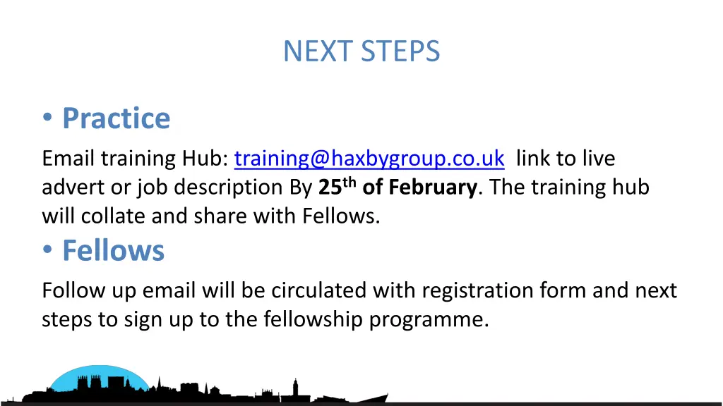next steps