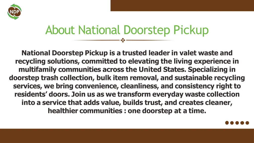 about national doorstep pickup
