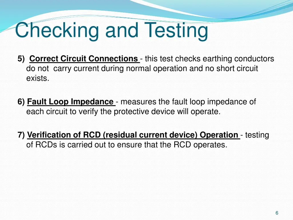 checking and testing 1