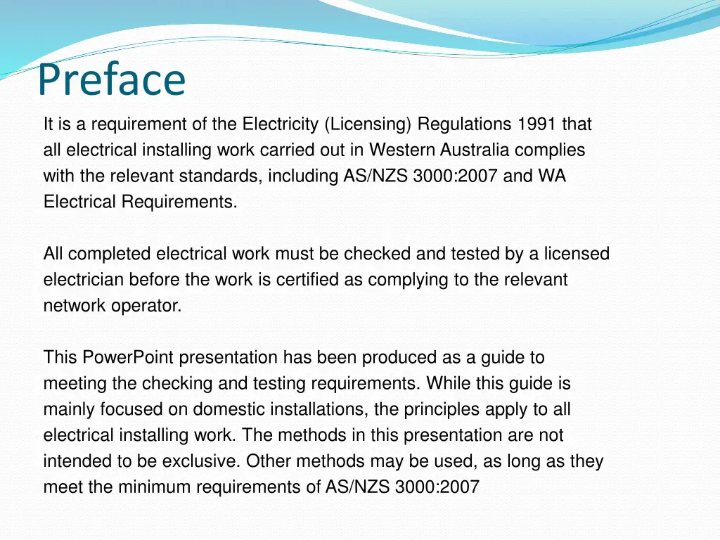 preface it is a requirement of the electricity