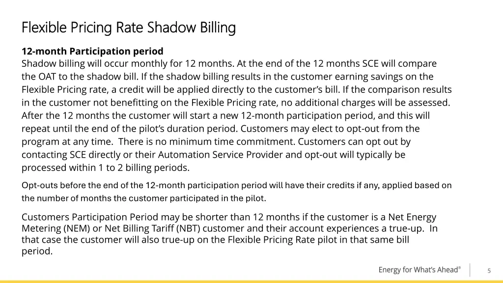 flexible pricing rate shadow billing flexible 3