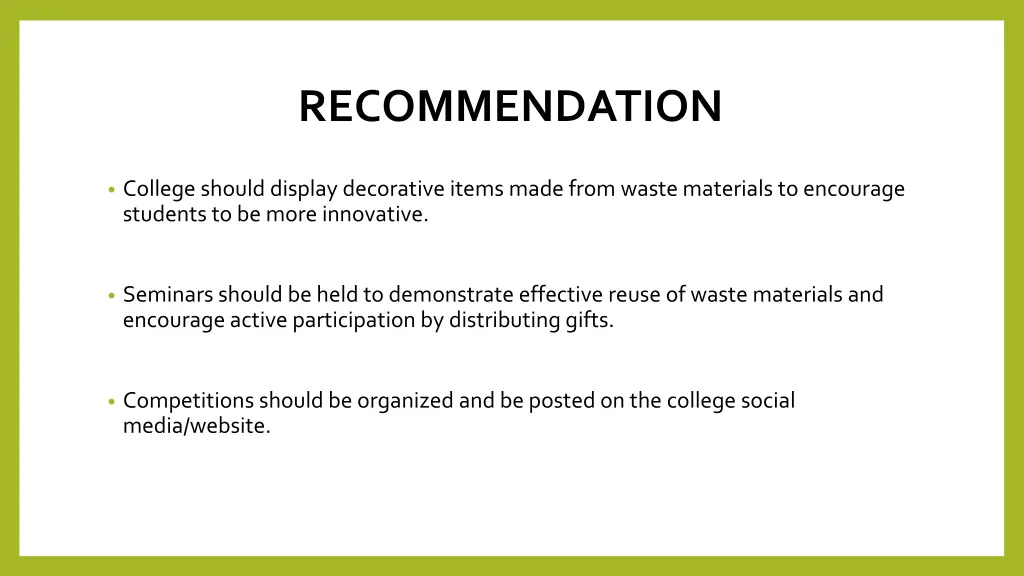 recommendation