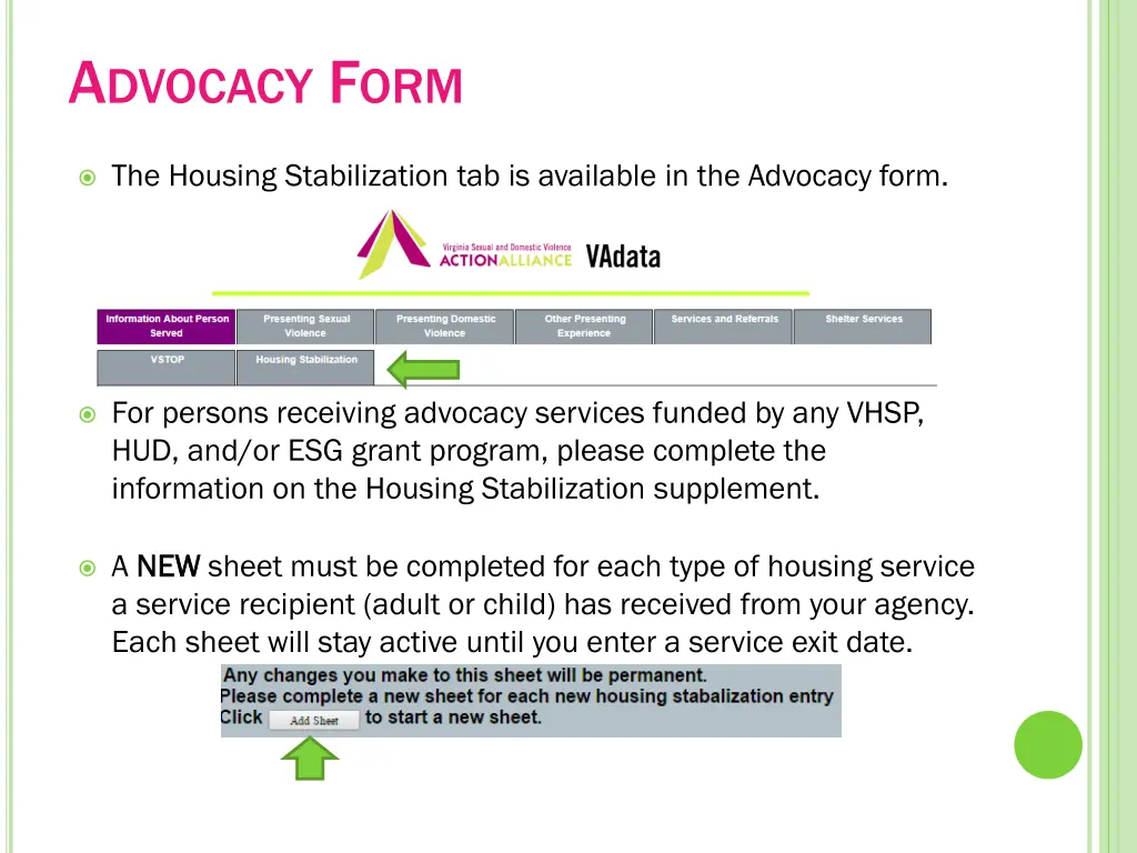 a dvocacy f orm