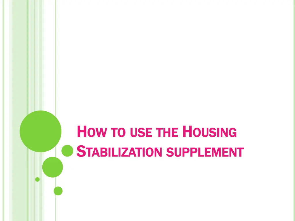 h h ow ow to s s tabilization tabilization