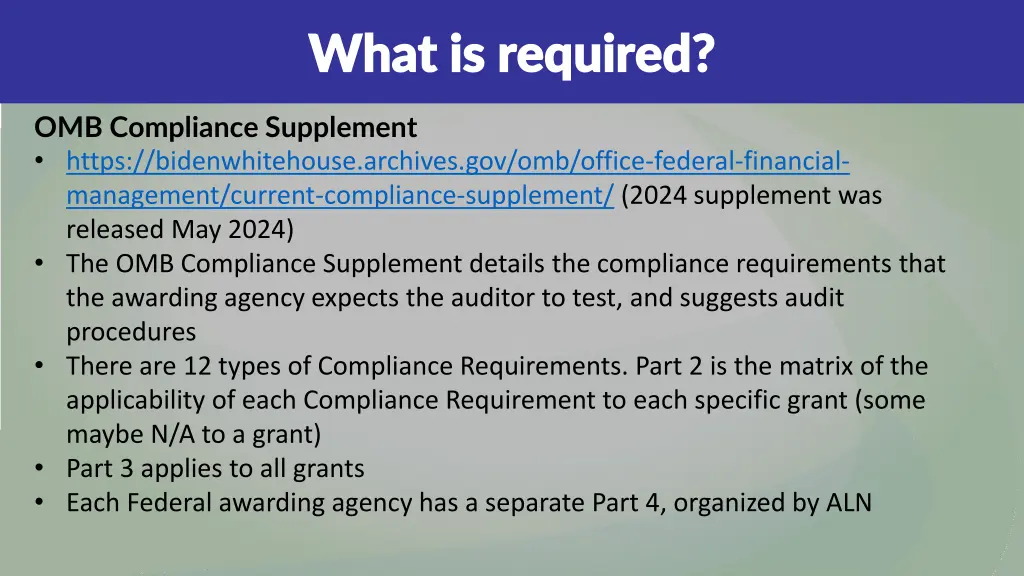 what is required what is required 5